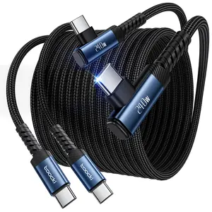 Toocki USB C Cable [2Pack, 10ft] 240W Fast Charging Type C Cord, Nylon Braided USB 2.0 Cable for iPhone 16 15 Pro Max, iPad Pro, Samsung Galaxy S24 S23, Switch, MacBook Pro, Pixel Type C Portable Usb C Adapter Travel Charger Block Connector