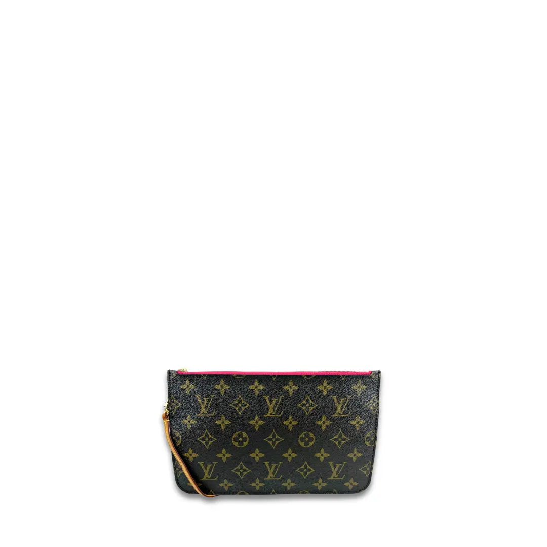 Pre-owned Louis Vuitton Coated Canvas Clutches & Wristlets Monogram Wristlet