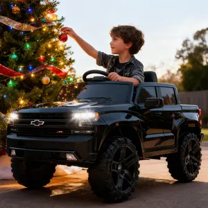 GARVEE 12V Electric Ride-On Truck for Toddlers and Young Riders with Remote Control, MP3/Bluetooth, Spring Suspension, LED Lights, and Stylish Black Design
