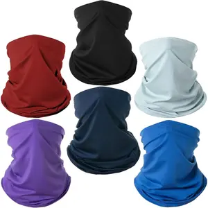 6 Pack  Gaiter Bandana Gator  Mask Scart Cover Breathable Sun Protection Headwear for Men Women