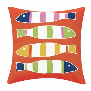 Picket Fish Orange Pillow