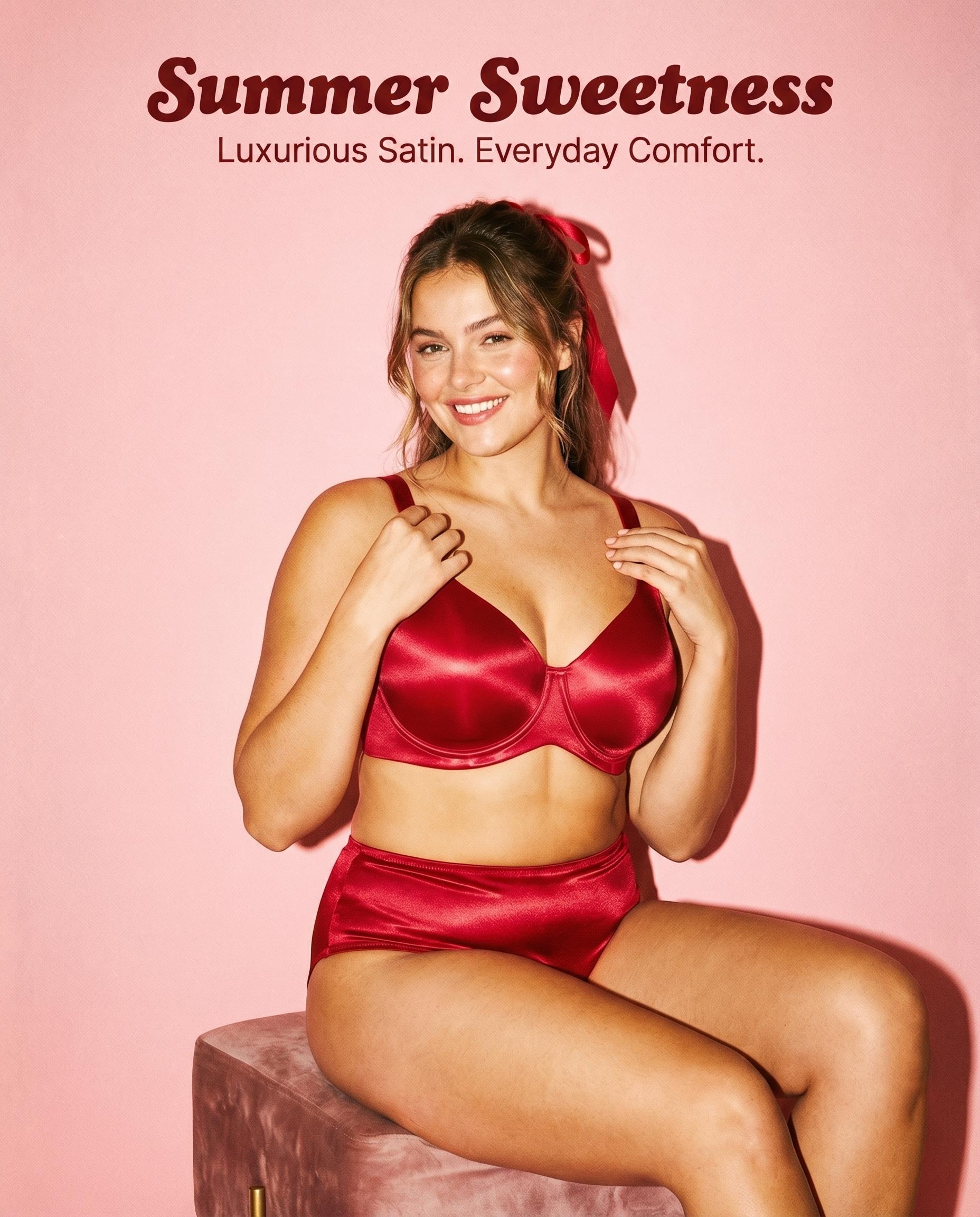 HSIA Noelie Unlined Plus Size Underwire Bra - Silky Satin Fabric, Full Coverage Minimizer, Non Padded, Seamless, Scoop Neck Plunge, Wide Strap U Back, Minimalist Elegant, Customized Fit, Supportive Everyday Underwear for Large Bust Women