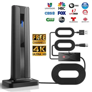 Amplified HD TV Antenna 300 Mile Digital Indoor & Outdoor,Portable TV Antenna with Signal Booster Smart Switch Support Universal Home&RV 4k 1080p,17ft Coax Cable