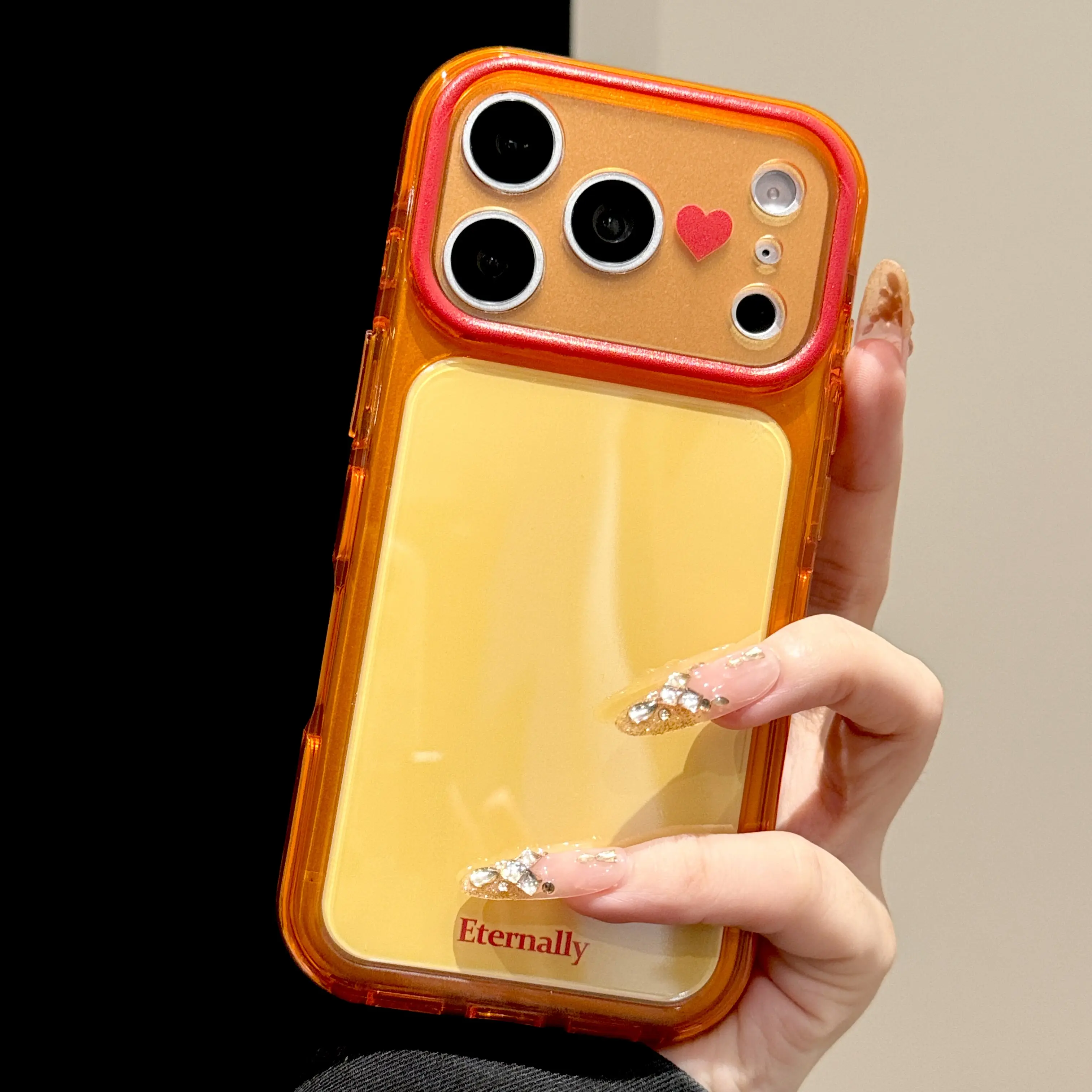 New summer-themed color-blocked heart-shaped phone case, compatible with iPhone 17 16 15Promax case  series models; shock-resistant and dustproof Phone 17Pro case