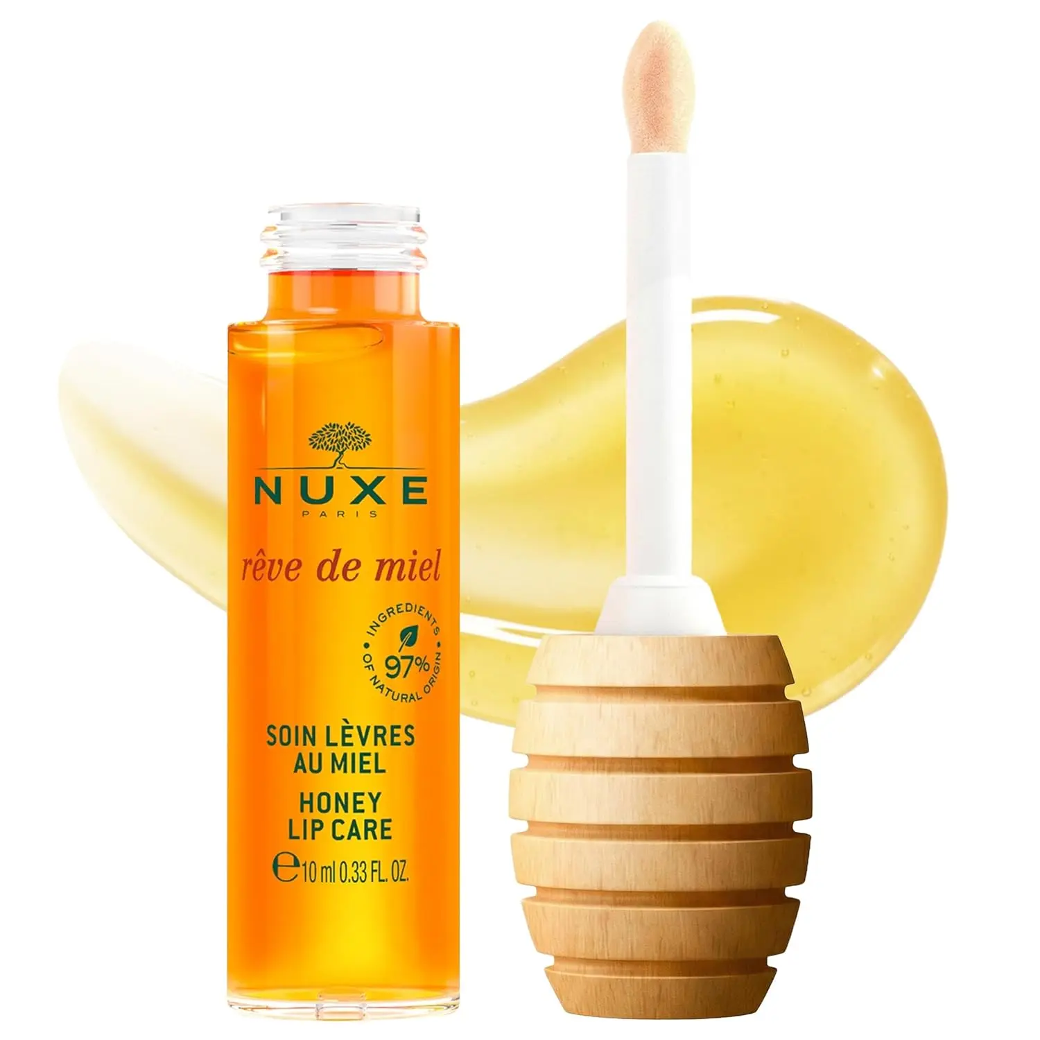 NUXE – Honey Lip Oil - Ultra-Glossy Hydration, Non-Sticky Reve de Miel 0.33 Fl Oz