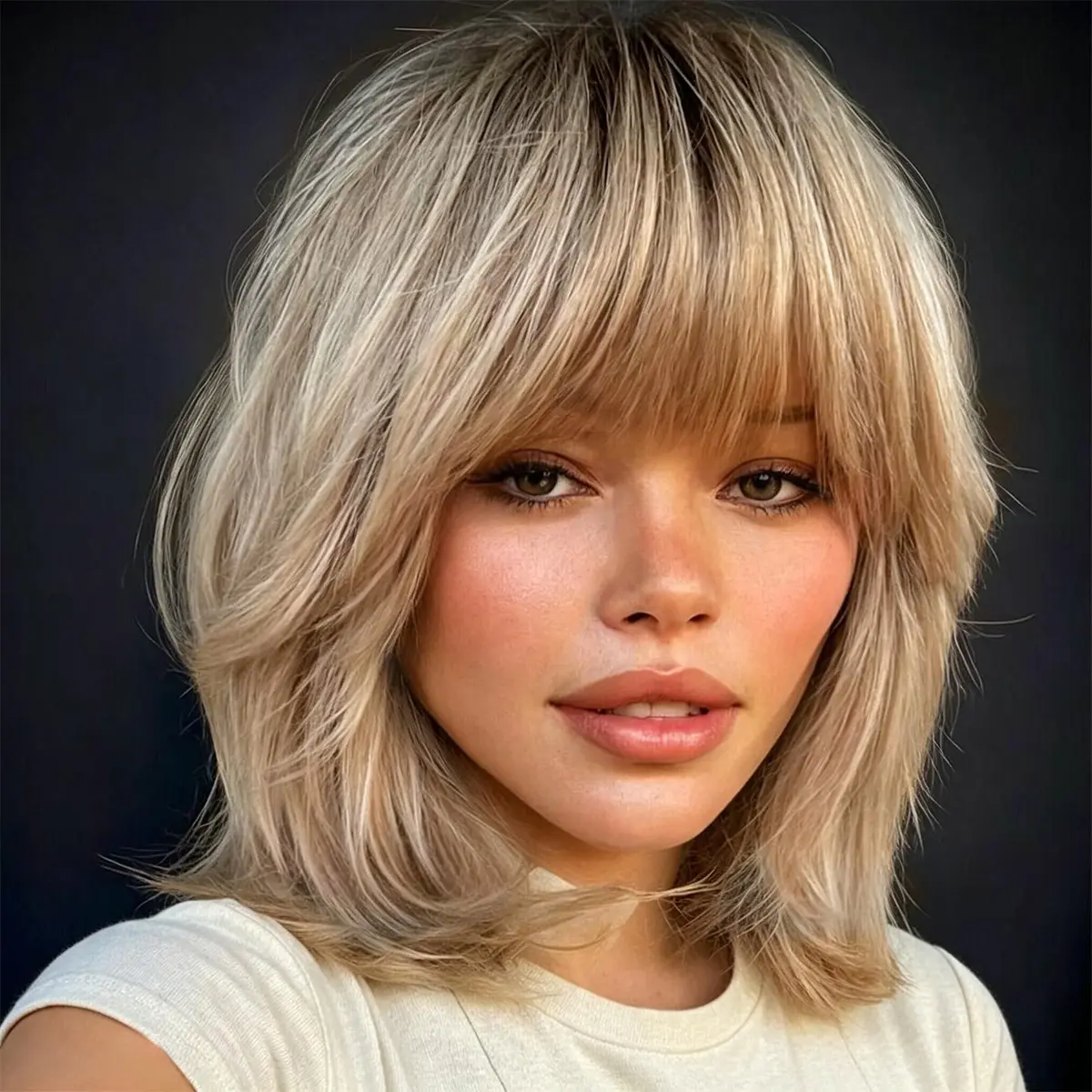 Jessie's Wig [Joy] Minimalist Lace Ombre Ash Blonde Layered Bob Glueless Wig With Bangs Straight Human Hair Wig  #SummerWins #DealsForYouDays