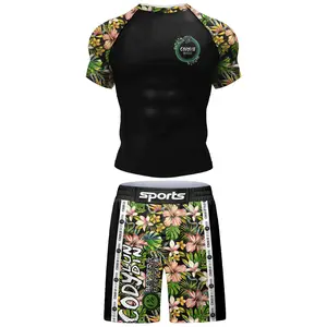 Men's 2-Piece Quick-Dry Sublimated Sportsuit - Cody Lundin Boxing, Taekwondo Training Set with Rashguard, BJJ Shirt and MMA Shorts, Two-Pieces