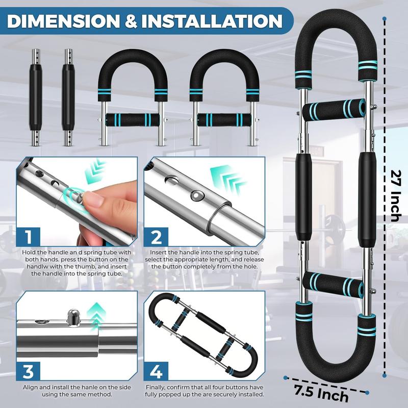 Twister Arm Trainer 40-100 lb, Adjustable Chest Workout Equipment Exerciser for Men, Portable Arm & Chest Twister Trainer for Women, Strength Training Fitness Equipment for Upper Body Muscle