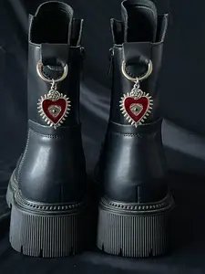 Punk Style Heart & Eye Design Shoes Charms, Fashionable Goth Biker Cowboy Shoes Decorations, DIY Detachable Shoes Accessories for Men & Women, Bling Shoe Charms