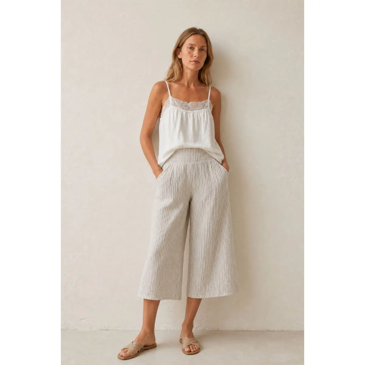 Striped Gaucho Pants Striped Gaucho Pants
