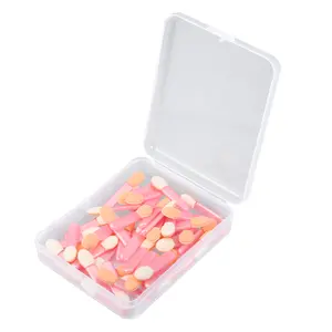 VOCOSTE 50 Pcs Eye Shadow Sponge Applicators with Container, Eyeshadow Brushes Makeup Applicator, Pink White