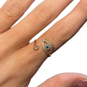 Gold Plated Evil Eye Wrap Ring