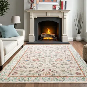 Yellow Washable Faux Wool Throw Rugs For Living Room, 0.3 In Non Slip Low Pile Vintage Boho Carpet For Ding Room, Home Office, Bedroom, Kids Room, Bedside, 4x6, 5x7, 6x9, 8x10, 9x12 Feet