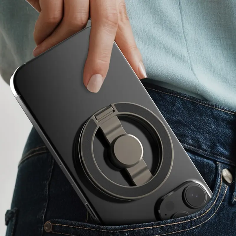 Universal Magnetic Phone Ring Holder, Dual-Sided Strong Magnet, Foldable & Rotatable, Compatible with Magsafe Smartphones, Durable Stand, Magnetic Cellphone Stand, Magnetic Mount Stand