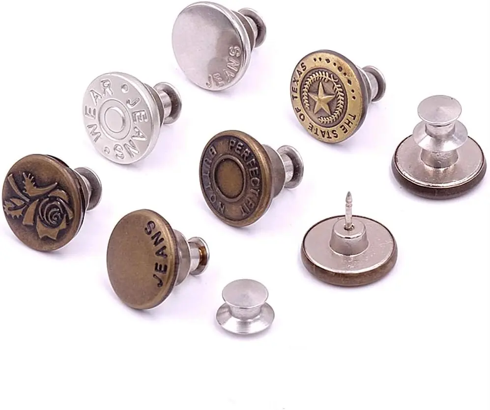 [Upgraded] 8 Sets  Fit Instant Button, Adjustable Jeans Button Instant, 1 inch Buttons Adds Or Reduces an Inch to Any Pants  in Seconds