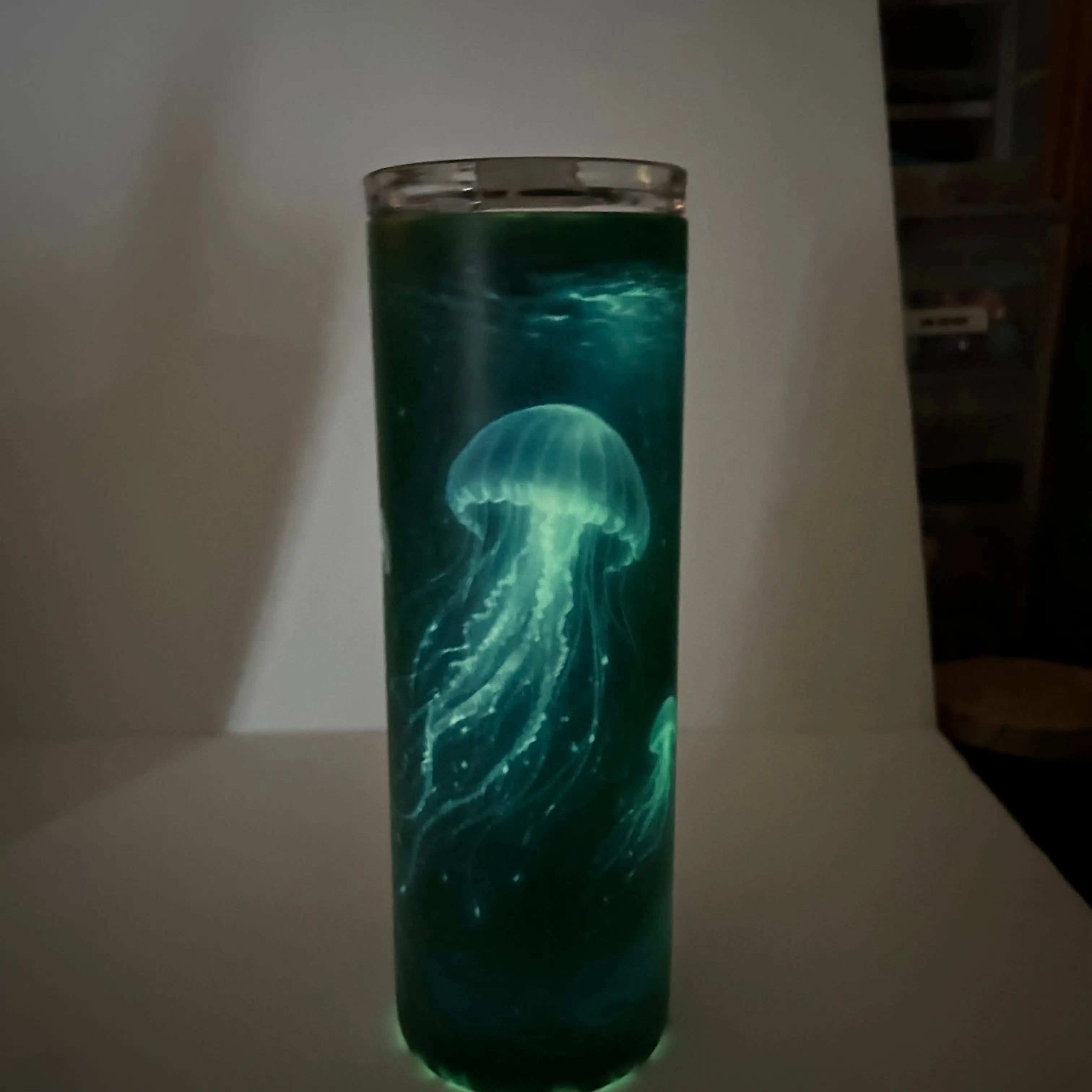 Glow Jellyfish Ocean Tumbler | 20 oz Skinny Stainless Steel Cup