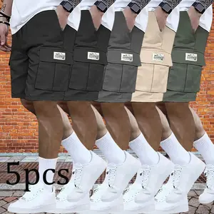Pack of 5 men’s lightweight cargo with a four-pocket design and flap pockets at the back. The fabric is durable and wrinkle-resistant, long-lasting and suitshorts summerable for everyday wear.s bop shorts Casual summer run shop deal fashion solid color