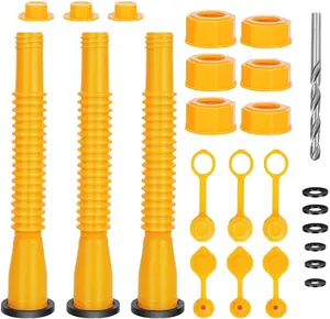 Gas Can Spout Replacement, 3 Kit-Yellow Gas Can Nozzle, Flexible Pour Nozzle for 1/2/5/10 Gallon Gas Cans Upgraded Fuel Can Spout with Flexible Nozzle
