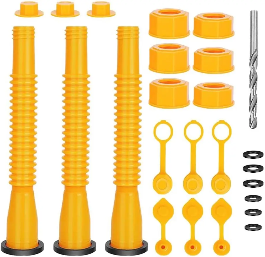 Gas Can Spout Replacement Kit, Gas Can Nozzle Kit (3 Kit-Yellow) 1/2/5/10Gal