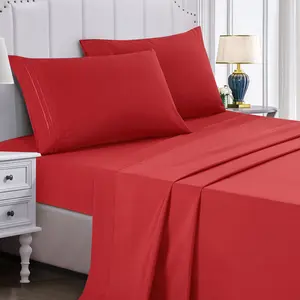 Luxury Microfiber Sheet Set with Pillowcases, Ultra Soft, Wrinkle-Resistant, 14" Deep Pocket, Breathable, Multiple Colors, Multi-Pack Savings Available Bedding Supplies Bed Linens