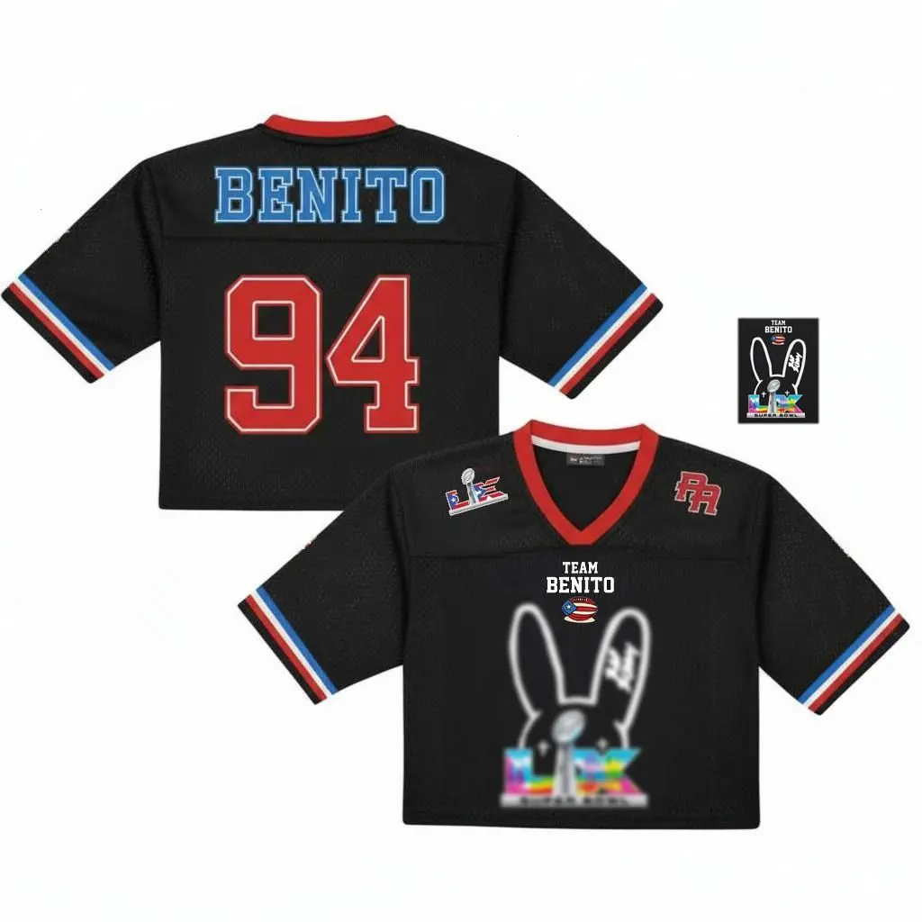 Benito Inspired 2 Sides Crop Top Mesh Football Jersey – Puerto Rico Flag Streetwear Top, Festival & Concert Outfit, Unisex Gift