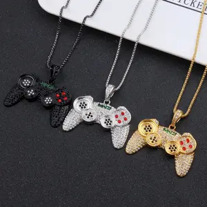 1pc Bead-Adorned Game Controller Pendant Necklace, Trendy Men’s Costume Jewelry Accessory, Ideal for Gaming Parties, Great Birthday Gift