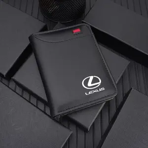 Men Leather Car ID Credit Card Holder, Minimalist Durable Wallets Case for Lexus Ct200h Es250 Es300h Nx300h Rx350 Is250 Is200 Gs300 Es200, Compact Design, Secure Storage, Elegant Logo