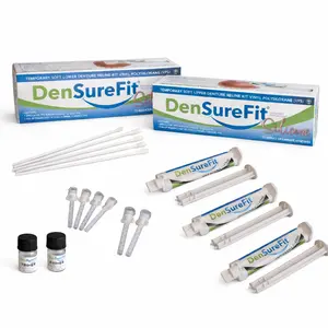 DenSureFit Lower+Upper Denture Reline Kit - Includes 3 Denture Reline Applicators, 2 Bottles of primer, for Oral Use