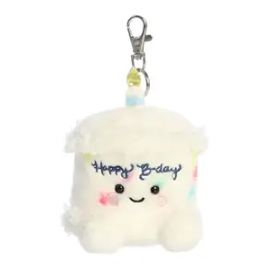 Palm Pals Adorable Happy B'Day Cake White Soft Plush Collectable Stuffed Animal