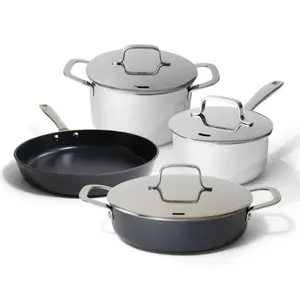 Alva Maestro Essentials Cookware Set, Pots and Pans Set, Nonstick Frying Pan, Stock Pot with Lid, Saucepan & Saute Pan with Lid, Non Toxic PFAS PFOA & PTFE Free, Compatible with all Stovetops