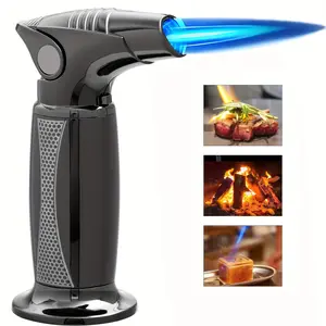 Kitchen Blow ,  Lighter,  , One-hand Operation Kitchen  Lighter With Adjustable Flame For BBQ, Baking, Brulee Creme, Crafts And Soldering, Quality Baked Enamel Workmanship ( Gas Not Included) butane torch Stainless Food Bakeware Handy