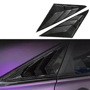 Rear Side Window Louvers for Hyundai Sonata 2011、2012、2013、2014, Glossy Black / Carbon Black Window Scoop Cover, Sport Style Exterior Upgrade