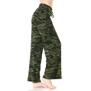 Camo Buttery Wide Pants w/ Drawstring