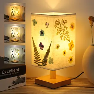 Pressed Floral Lamp-Bedside Vintage Gifts for Birthday Anniversary, Flower Desk Lamp for Bedroom Living Room, Dorm, Home, Office Decor