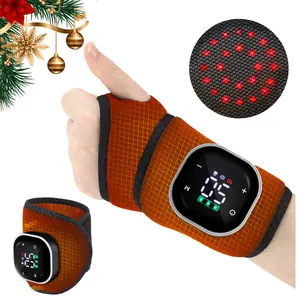 Cordless Hand Wrist Heating Pad for Arthritis and Carpal Tunnel Heated Wrist Brace for Left/Right Hand 5 Levels Hot Compress 3 Levels Vibration Red Light Wrist Massager Wrap