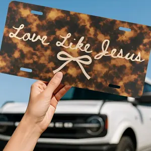 Love Like Jesus Tortoise Shell Christian License Plate, Girly Car Accessory