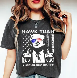 Hawk Tuah 24 Spit On That Thang 2024 Shirt, Donald Trump 2024 Shirt, Funny 4th of July Tee, Hawk Tuah Shirt, Republican  Shirt