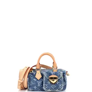 Pre-owned Louis Vuitton material Messenger Bags Speedy Bandouliere NM Bag Monogram Denim Nano by Rebag