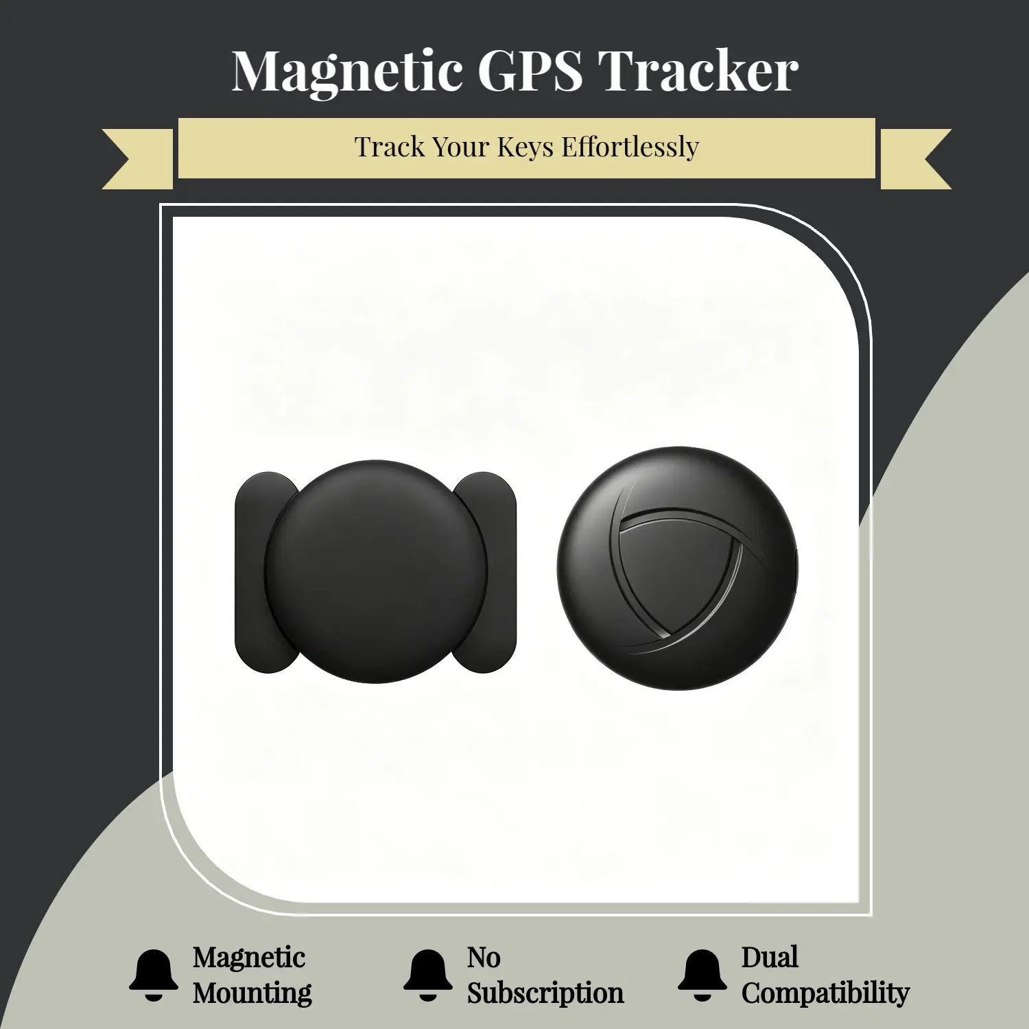 Mini GPS Tracker for Car, Magnetic Portable Tracking Device for Vehicles, No Subscription Required, Dual Compatibility  Works with iOS Find My & Android Findhub, Anti-Lost Key Finder for Peace of Mind, Essential Car Safety Accessories for Men  Smart Tag