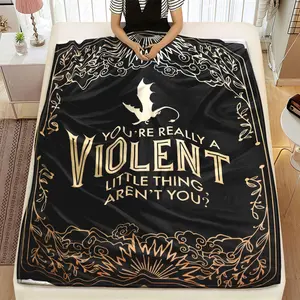 Vintage Dragon Pattern, 1/2 Counts Soft and Comfortable Air-conditioned Room Throw, Warm Nap Blanket for Home, Office, Outdoor Camping, Stylish Blanket