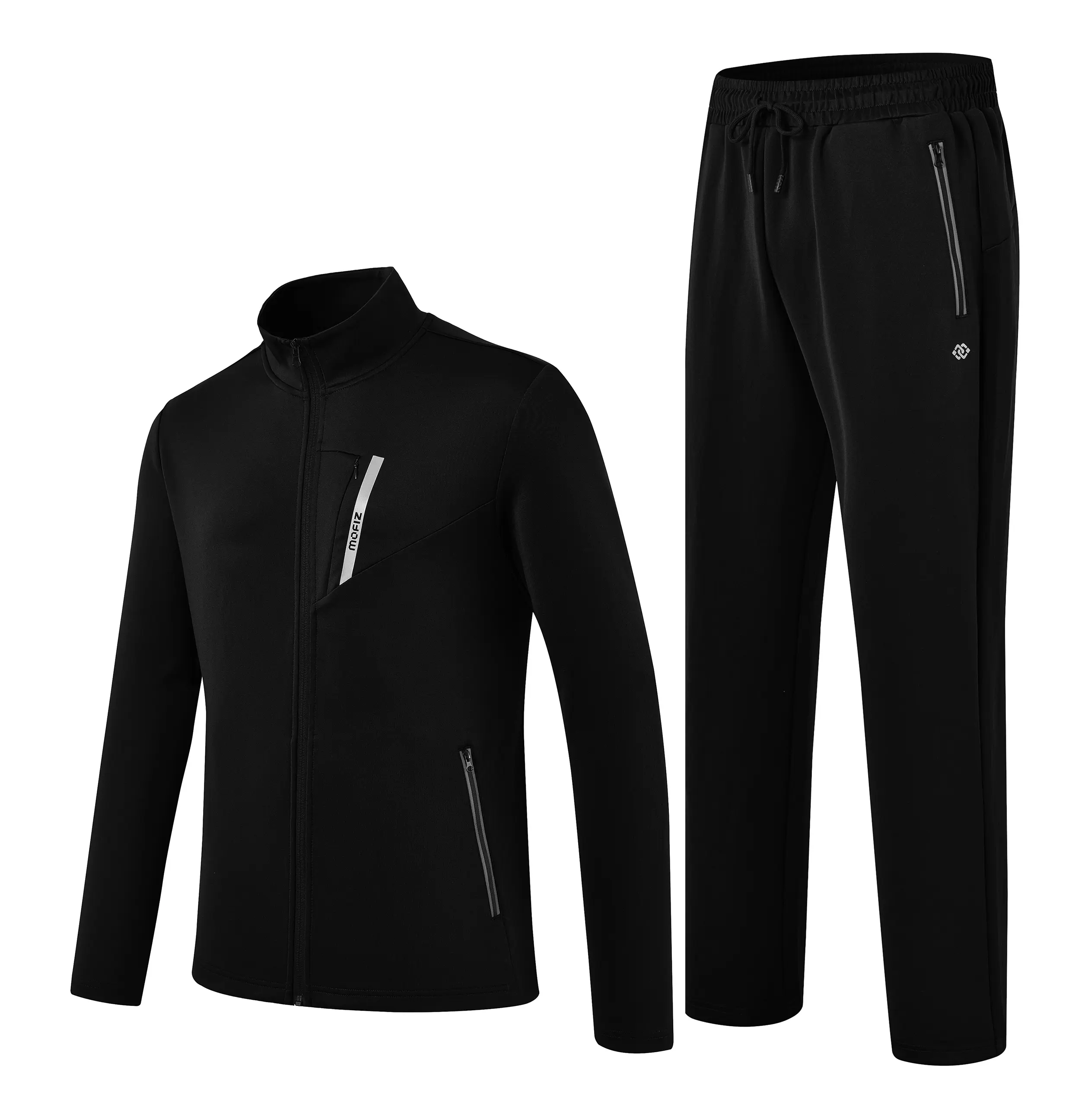 MoFiz Men's Lightweight 2 Piece Tracksuit Set, Full Zip Jacket with Athletic Pants for Running, Workout, Gym, Travel & Casual Wear
