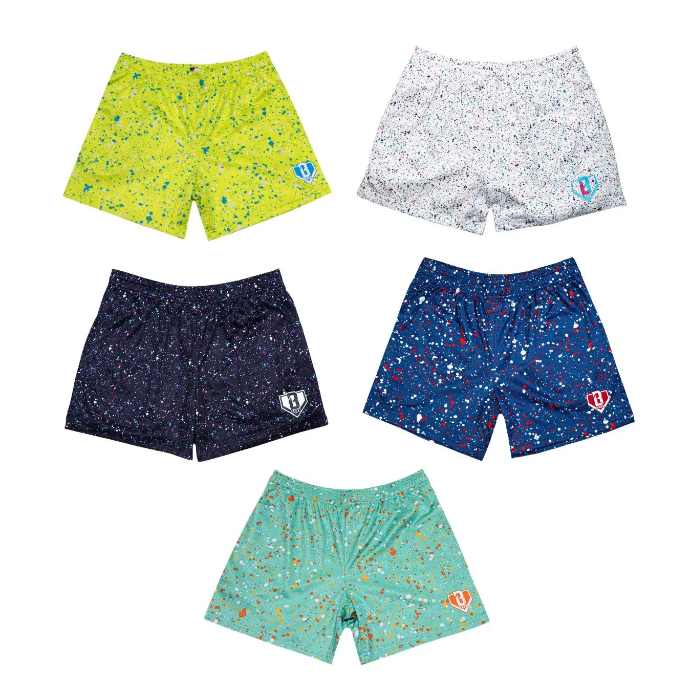 Baseball LifeStyle 101 - Splatter Mesh Shorts for Kids, Youth & Adults | Lightweight Breathable Casual Sportswear
