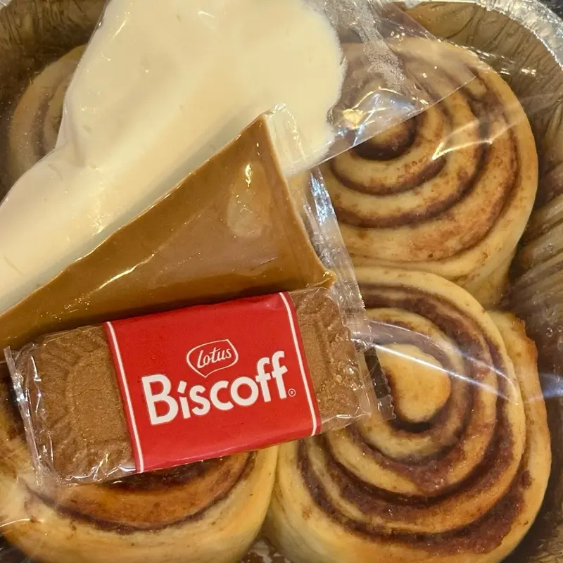 Biscoff Butter Cinnamon Roll Cookie Snack, 4-Pack Baked Fresh Treat, Cinnamon Rolls