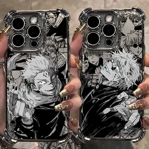 Jujutsu Anime Kaisens Phone Case For iPhone 17 16 15 14 13 12 11 Air Pro Max Plus & Samsung Galaxy S26 S25 S24 S23 S22 S21 Ultra Plus Fe Silver Phone Cover