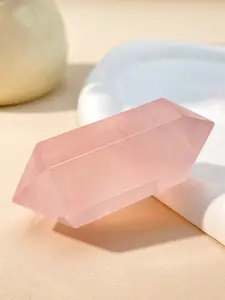 1pc Natural Rose quartz double pointed columns, crystal columns, home desktop decorations, excellent gift ideas for Mother's Day gifts, Crystal ornaments