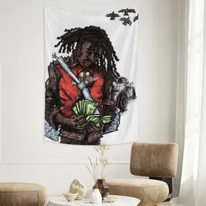 Fun American Flag Wall Hanging, Living Room Bedroom Office Home Decor Wall Tapestry, Suitable for Bedroom, Men'S Cave, Living Room, Study - No Power Required, Music Wall Decoration, Interesting, Musical Art - Perfect for Your Home!