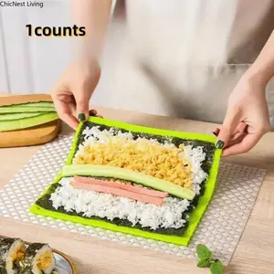 High-Quality Silicone Sushi Rolling Mat, Durable Flexible Sushi Making Tool, Non-Stick & Easy to Clean, Portable Design Perfect for Home Cooking, RV Kitchen, Travel & Camping
