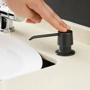 Black Top Refill Kitchen & Bar Sink Soap Dispenser, No-Mess Soap Pump, 1 Pack