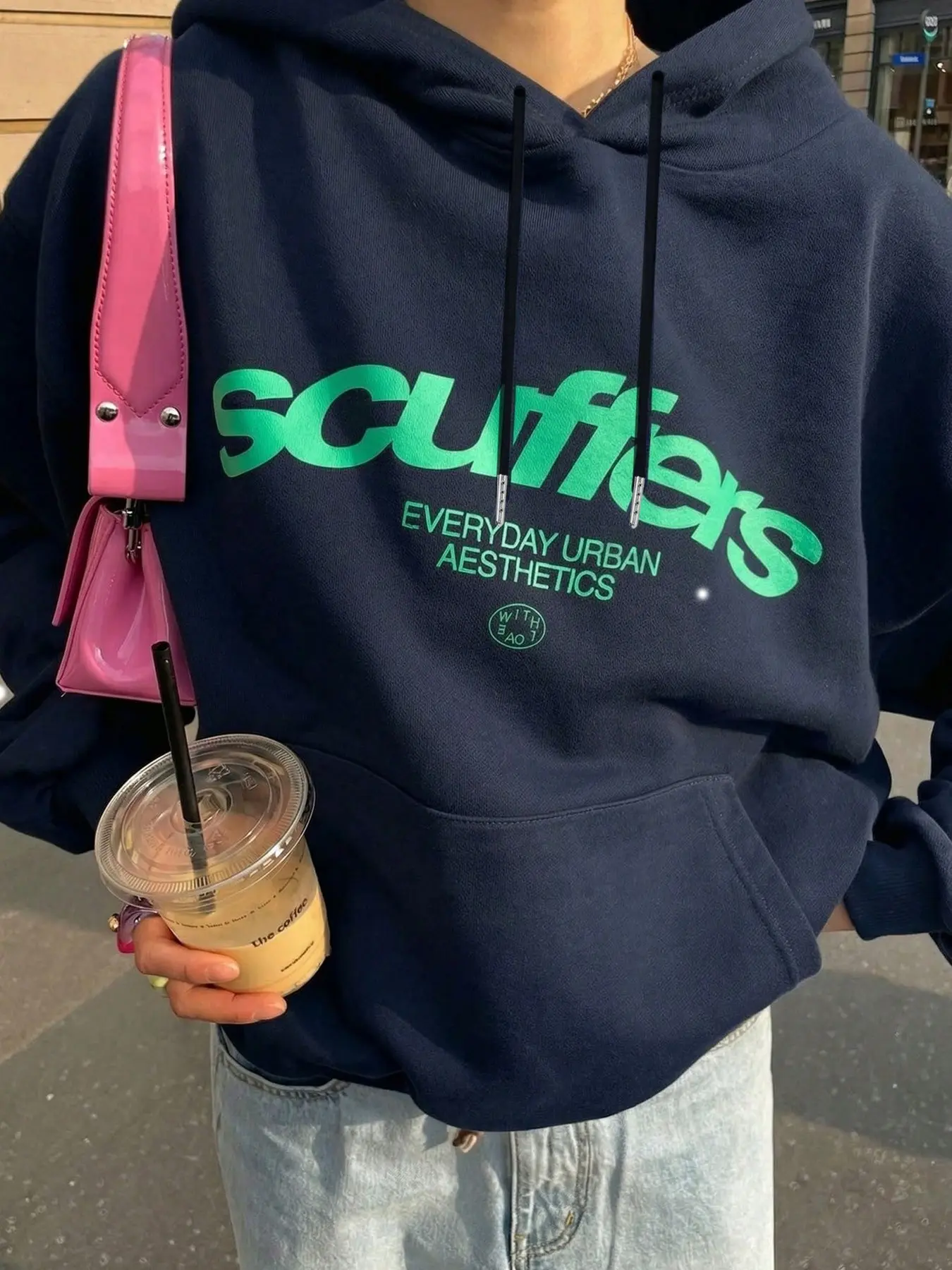 Streetwear Trendy Fashion Letter Graphic Hoodie for Couples, Loose-Fit Long Sleeve Sweatshirt for Casual Fall & Winter Style, Graphic Hoodies