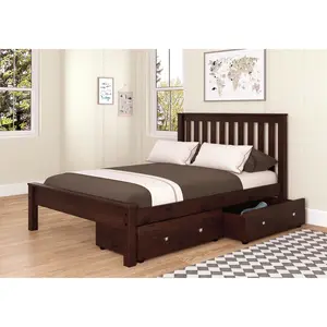 Contempo Mission Cappuccino Bed with Dual Underbed Drawers